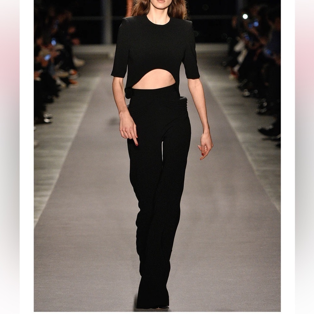 Brandon Maxwell Crescent Moon Crepe Top In Black Size 10